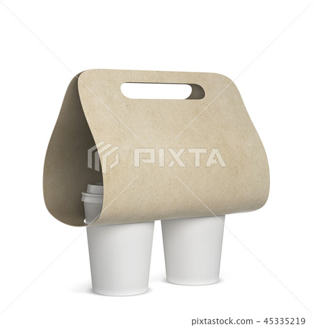 Kraft Paper Coffee Cup With Holder Mockup Models