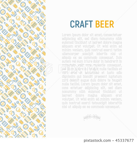 Craft beer concept with thin line icons Craft beer concept with thin line icons 45337677