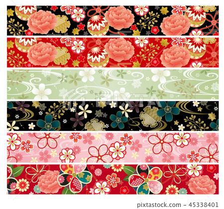 Japanese pattern band set horizontal 45338401