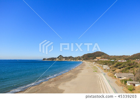 Aerial view near Minami Boso city Iwai beach 45339203