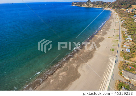 Aerial view near Minami Boso city Iwai beach 45339238