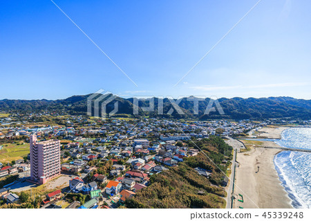 Aerial view near Minami Boso city Iwai beach Aerial view near Minami Boso city Iwai beach 45339248