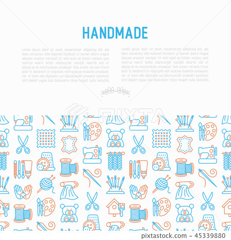 Handmade concept with thin line icons 45339880