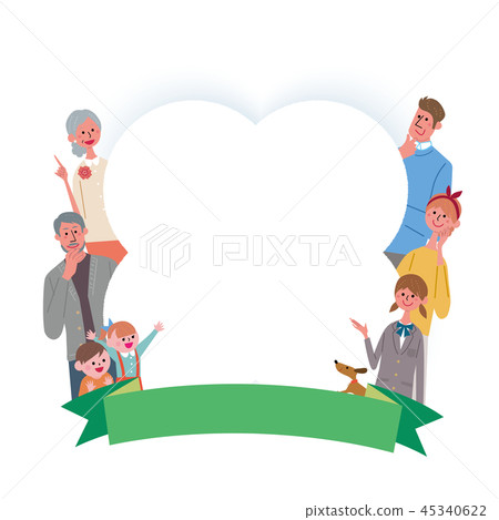 Family clover frame illustration Family clover frame illustration 45340622