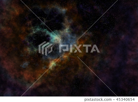 Starry Nebula Colorful Outer Space background illustration 45340654