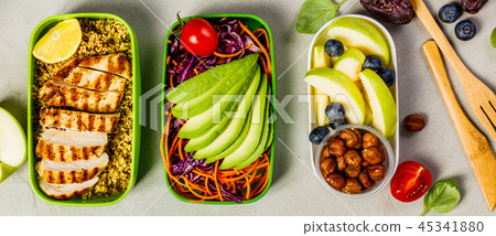 Healthy lunch in boxes Healthy lunch in boxes 45341880