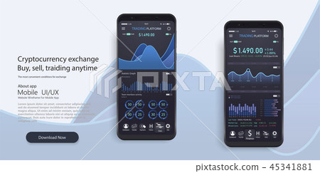Mobile app infographic template with modern Mobile app infographic template with modern 45341881