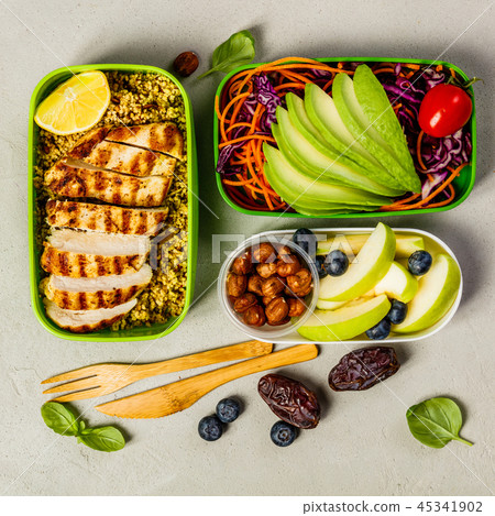 Healthy lunch in boxes 45341902