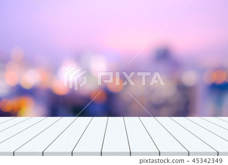 Empty top of wooden table Empty top of wooden table 45342349