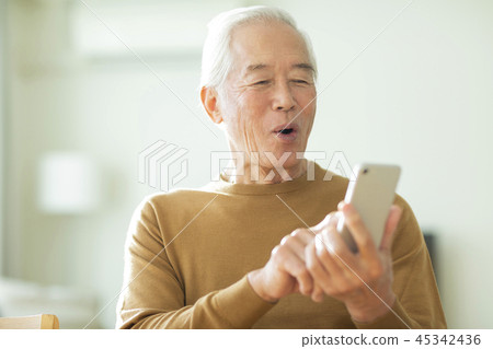 Senior male smartphone Senior male smartphone 45342436