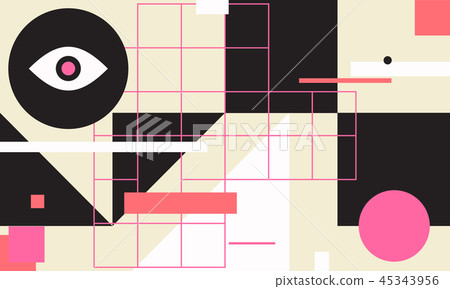 Minimal geometric web banner design vector template Minimal geometric web banner design vector template 45343956