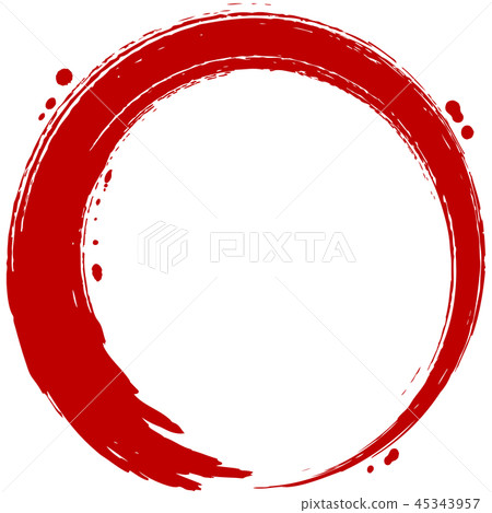 Round circle red brush letter - Stock Illustration [45343957] - PIXTA