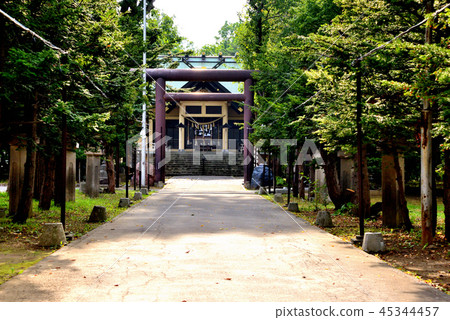 The approach and meeting hall of Tsukisamu Shrine in Sapporo City 45344457