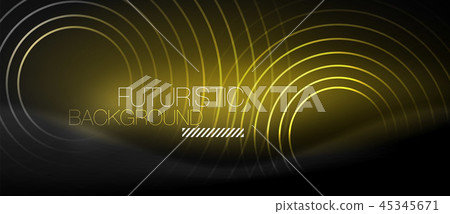 Dark abstract background with glowing neon circles 45345671
