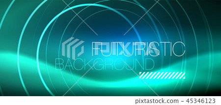 Neon glowing circles background 45346123