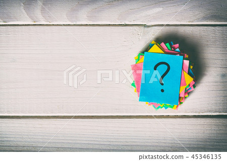 Just a lot of question marks on colored papers Just a lot of question marks on colored papers 45346135