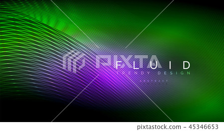 Digital flowing wave particles abstract background 45346653