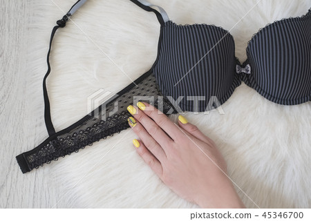 Fashionable concept. Gray striped bodice Fashionable concept. Gray striped bodice 45346700