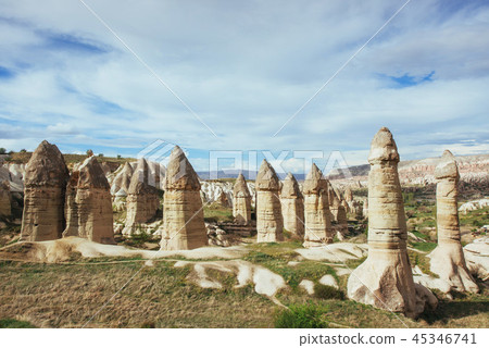 valley of love in summertime, Goreme, Cappadocia, Turkey valley of love in summertime, Goreme, Cappadocia, Turkey 45346741