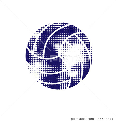 Dark blue halftone volleyball Dark blue halftone volleyball 45348844
