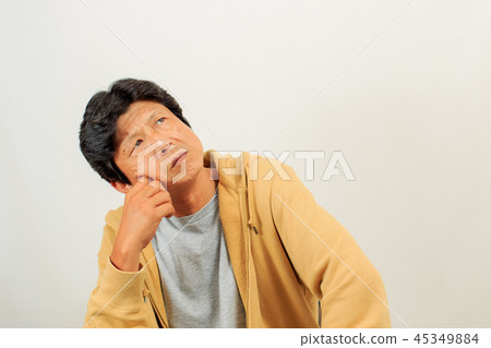 Thinking middle-aged man Thinking middle-aged man 45349884