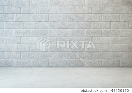 empty room with brick wall and concrete floor 45350170