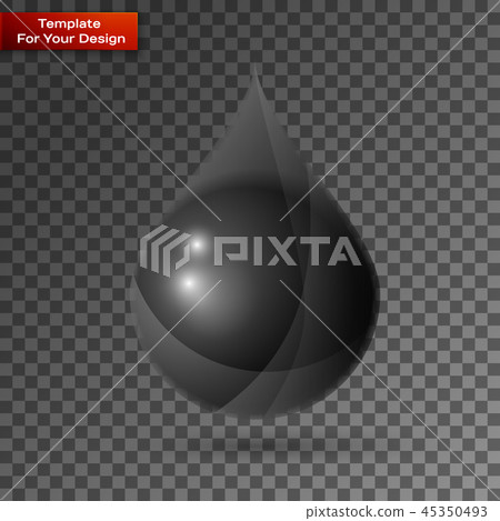 Black oil drop On transparent Background Black oil drop On transparent Background 45350493