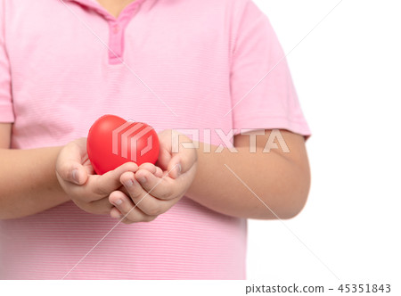 child hands holding red heart isolated child hands holding red heart isolated 45351843