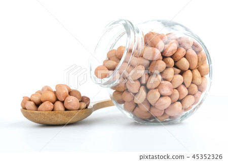 peanuts in glass bottles isolated on white 45352326