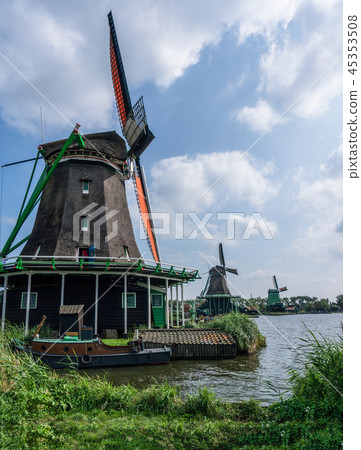 Zaanse Schans Windmills - famous historical sightseeing near the Amsterdam 45353508