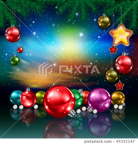 Christmas greeting with decorations 45355147