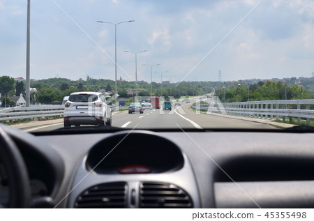 Busy traffic on a highway 45355498