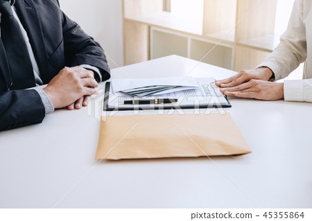 Bribery and corruption concept, bribe in the form of dollar bill 45355864