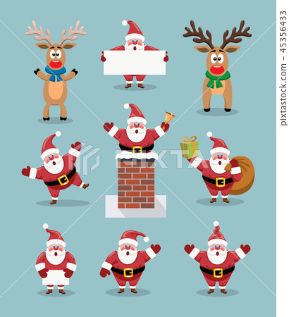 vector collection of cute cartoons of santa claus vector collection of cute cartoons of santa claus 45356433