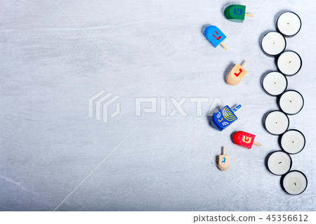 Background of Jewish holiday Hanukkah. The Religious symbols 45356612