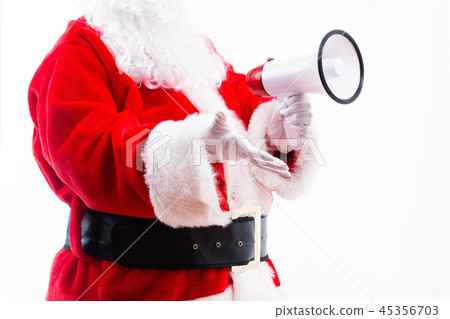 Santa holding a megaphone 45356703