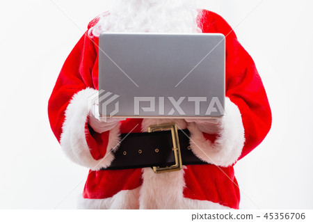 Santa using a laptop 45356706