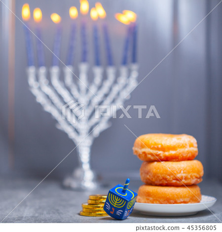 The Religious symbols of Jewish holiday Hanukkah 45356805