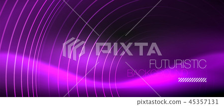 Dark abstract background with glowing neon circles Dark abstract background with glowing neon circles 45357131