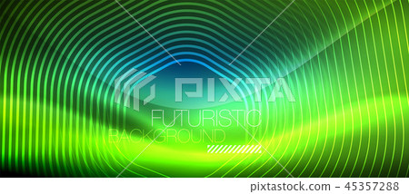 Neon glowing lines, magic energy space light concept, abstract background wallpaper design 45357288