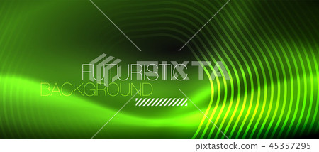 Neon glowing lines, magic energy space light concept, abstract background wallpaper design 45357295