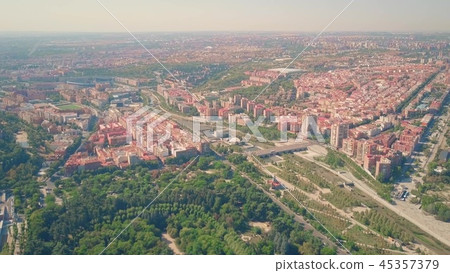 Aerial view of southwestern part of Madrid from Campo del Moro Gardens, Spain Aerial view of southwestern part of Madrid from Campo del Moro Gardens, Spain 45357379