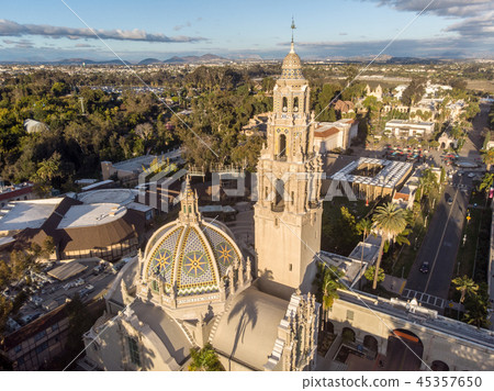 Old scenic church at sunset time in San Diego 45357650