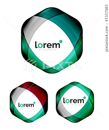 Set of geometric shape convergence logo design templates Set of geometric shape convergence logo design templates 45357865