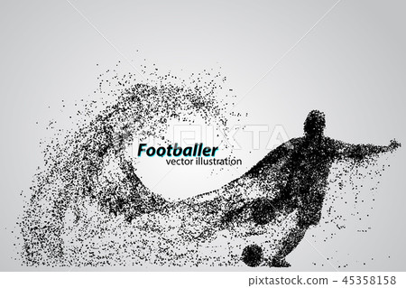 silhouette of a football player from particles 45358158