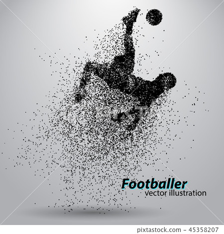 silhouette of a football player from particles 45358207
