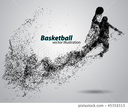 Basketball player from particles. Basketball player from particles. 45358313