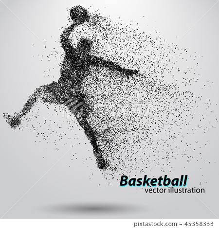 Basketball player from particles. Basketball player from particles. 45358333