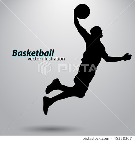 Silhouette of a basketball player. 45358367