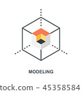 3D Modeling icon concept 45358584